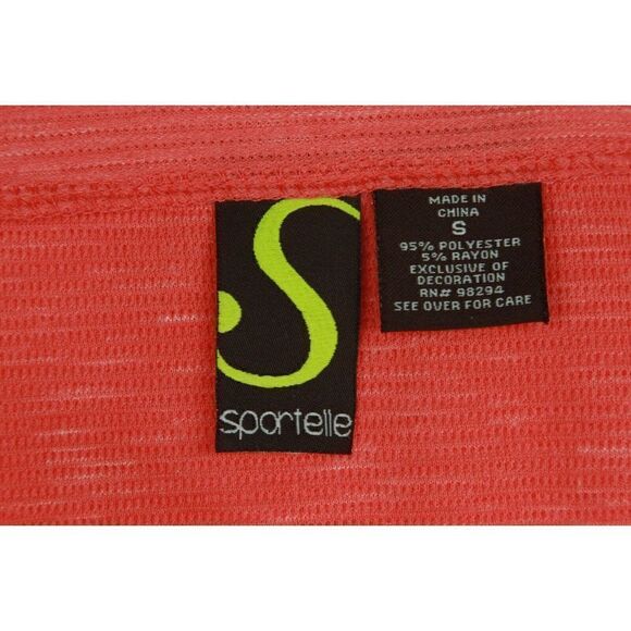 Sportelle Sequin Flamingo Top Ribbed V Neck 3/4 Sleeve Womens Small - Picture 3 of 5